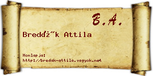 Bredák Attila névjegykártya